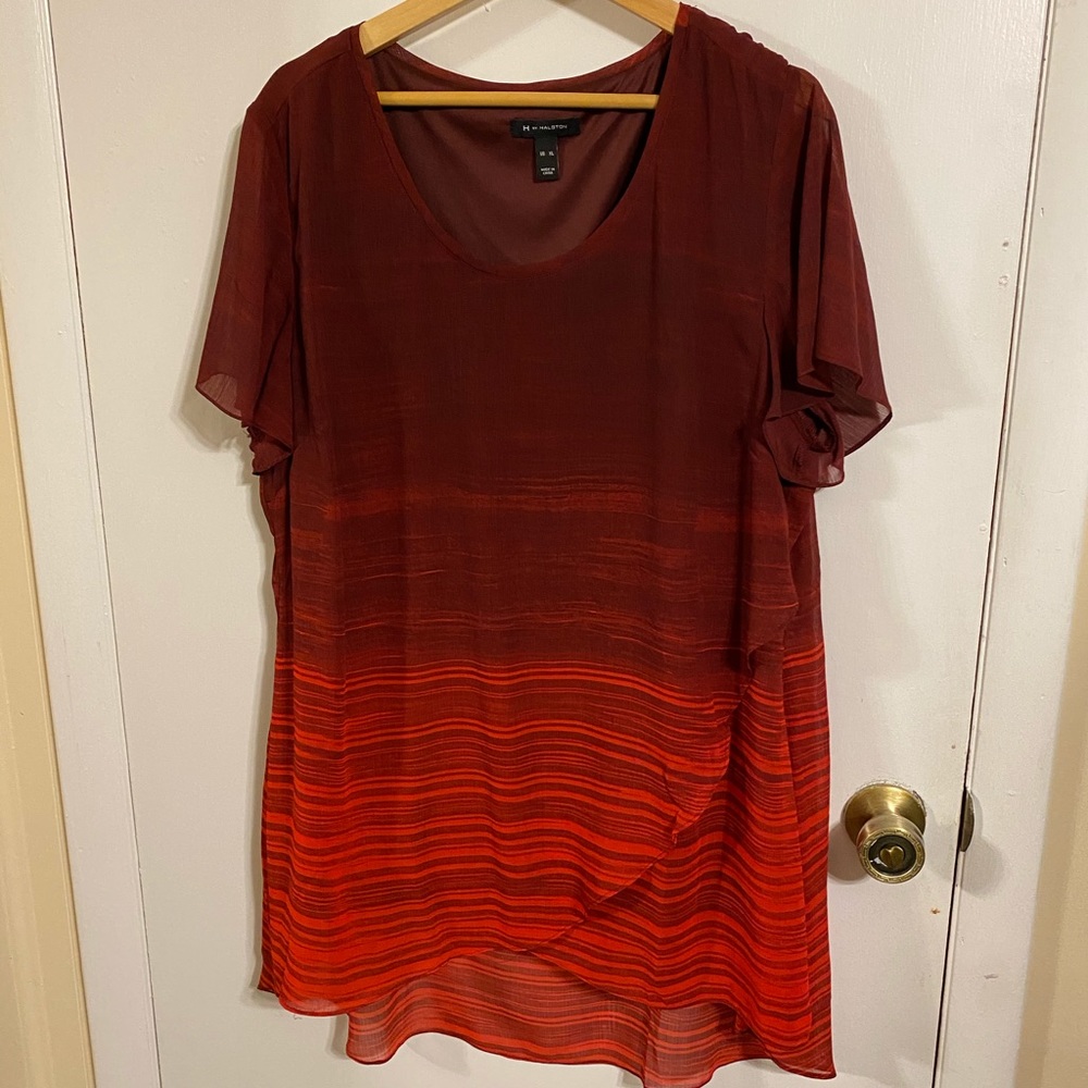 Red and maroon shirt